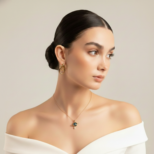 Saturn Ring Necklace – Celestial Orbit Pendant | Premium Minimal Jewelry